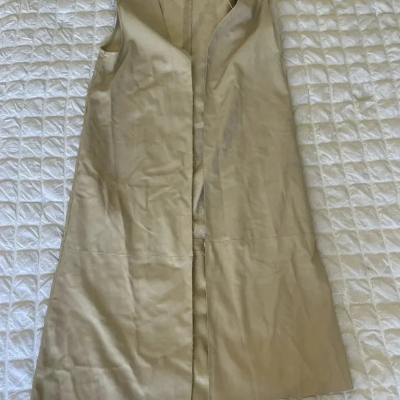 Zara beige faux leather long open coat - Picture 2 of 10